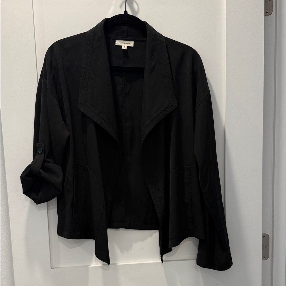 Max Studio Women's Black Open-Front Blazer